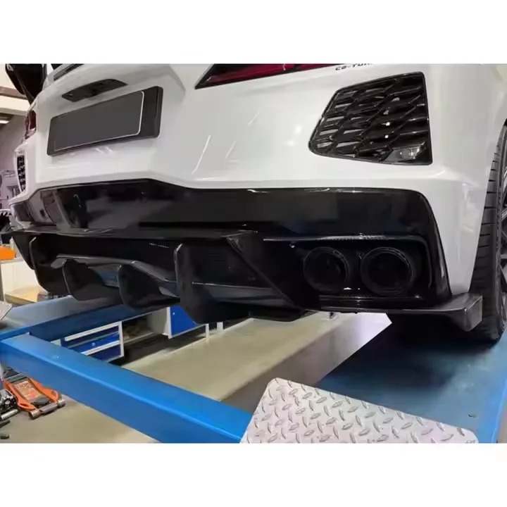High Quality Fast Delivery Whole Sale Price Dry Carbon Fiber Rear Diffuser Rear Side Piece Body Kits for Corvette C8